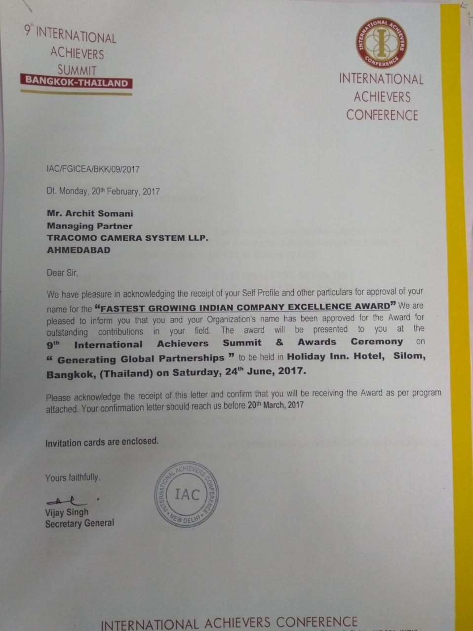 Bangkok International Award 2017
